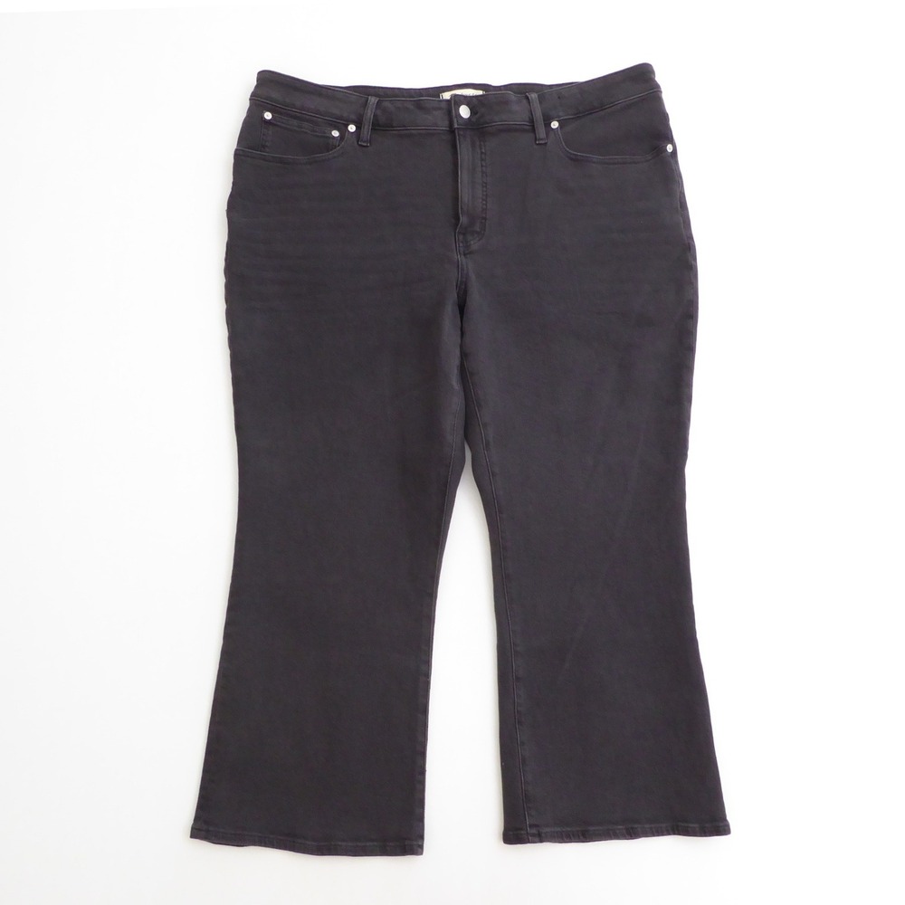 Madewell Women Jeans Black Mid-Rise Kick Out Ankle Magic Pockets 22W